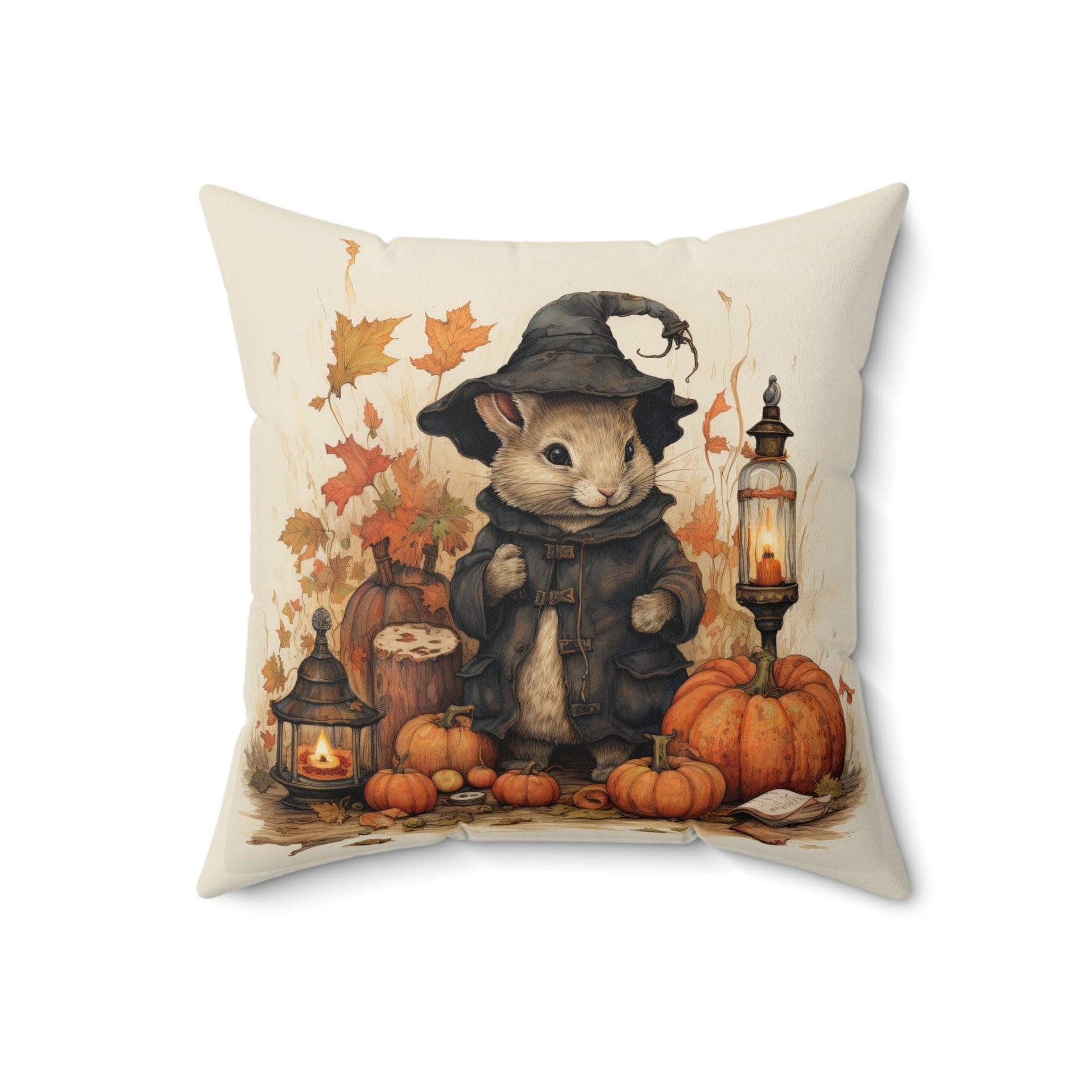 Microsuede Cushion / Fall & Halloween Art - Beatrix Potter Inspired Collection