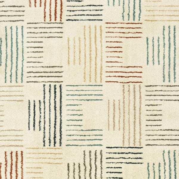 3' X 6' Ivory Multi Neutral Tone Scratch Indoor Area Rug