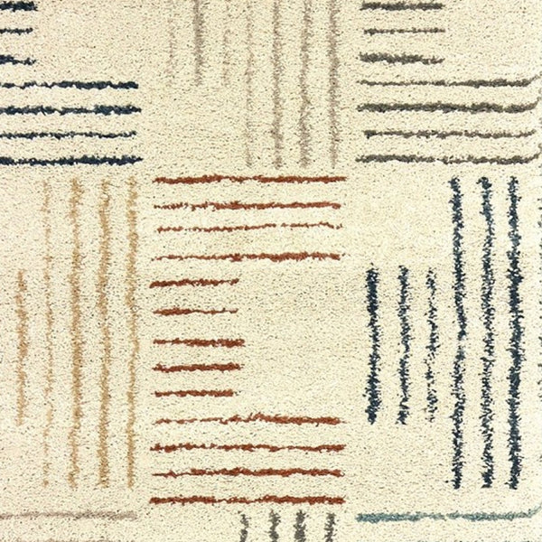 3' X 6' Ivory Multi Neutral Tone Scratch Indoor Area Rug