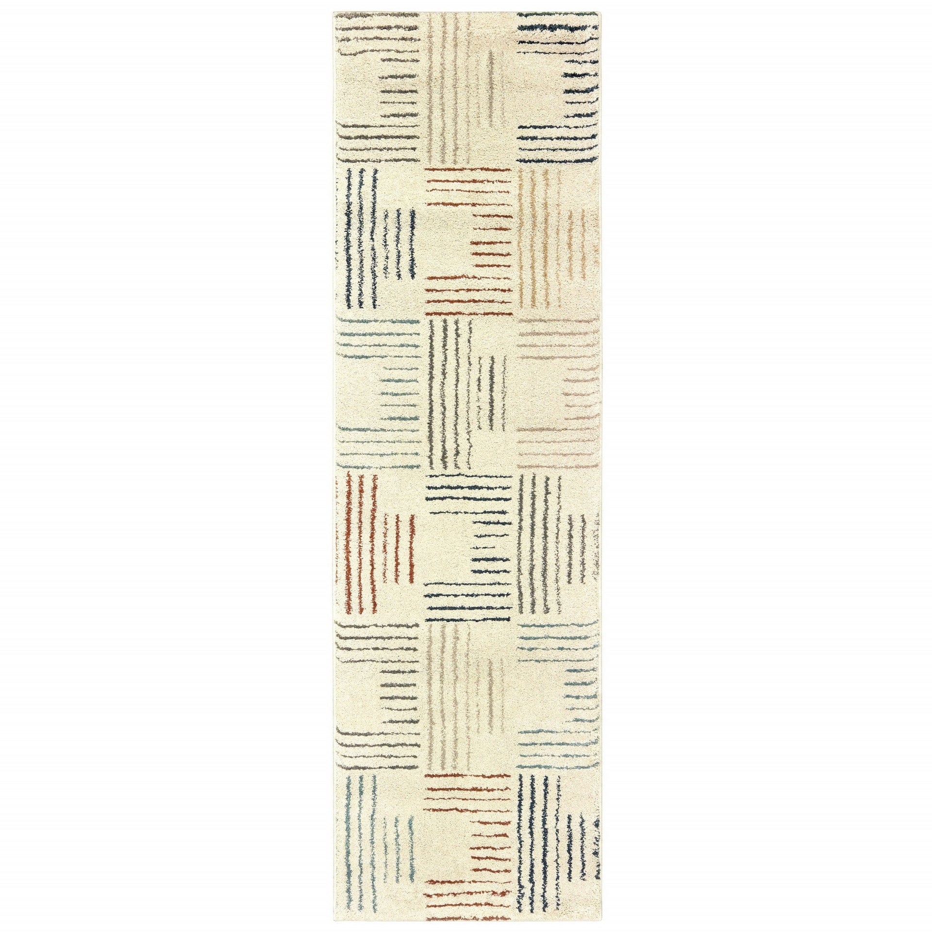 3' X 6' Ivory Multi Neutral Tone Scratch Indoor Area Rug