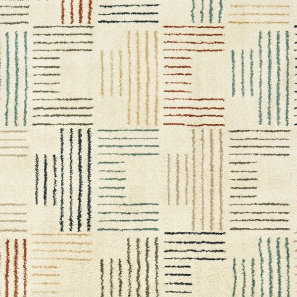 3' X 6' Ivory Multi Neutral Tone Scratch Indoor Area Rug