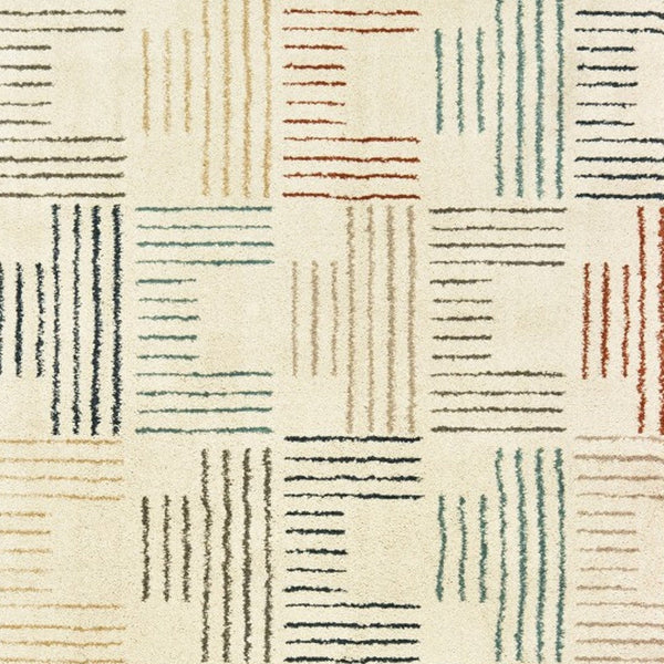 3' X 6' Ivory Multi Neutral Tone Scratch Indoor Area Rug