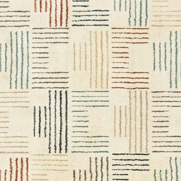 3' X 6' Ivory Multi Neutral Tone Scratch Indoor Area Rug