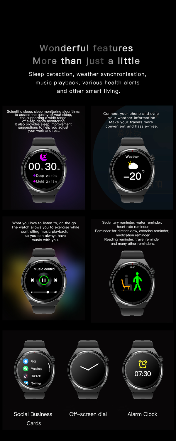 GS GT3 Pro Smart Watch Heart Rate, Blood Pressure, Blood Oxygen Monitoring Bluetooth Sports Watch Bracelet