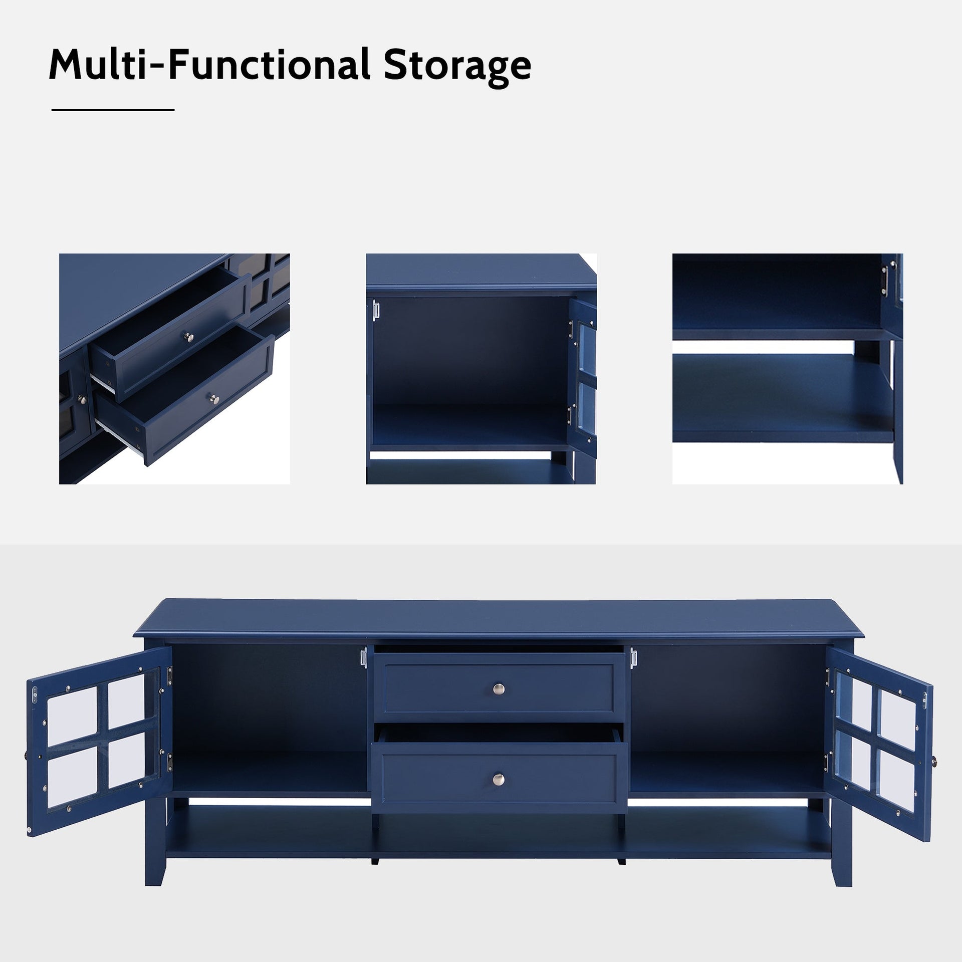 TV Stand Entertainment Center with Multifunctional Storage and Modern Design