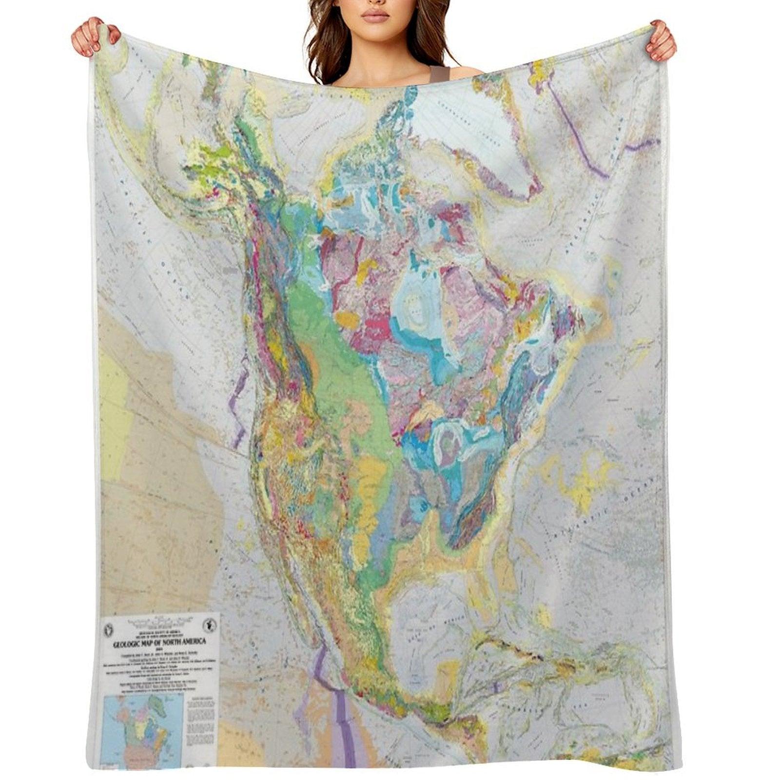 USGS Geologic Map of North America Throw Blanket