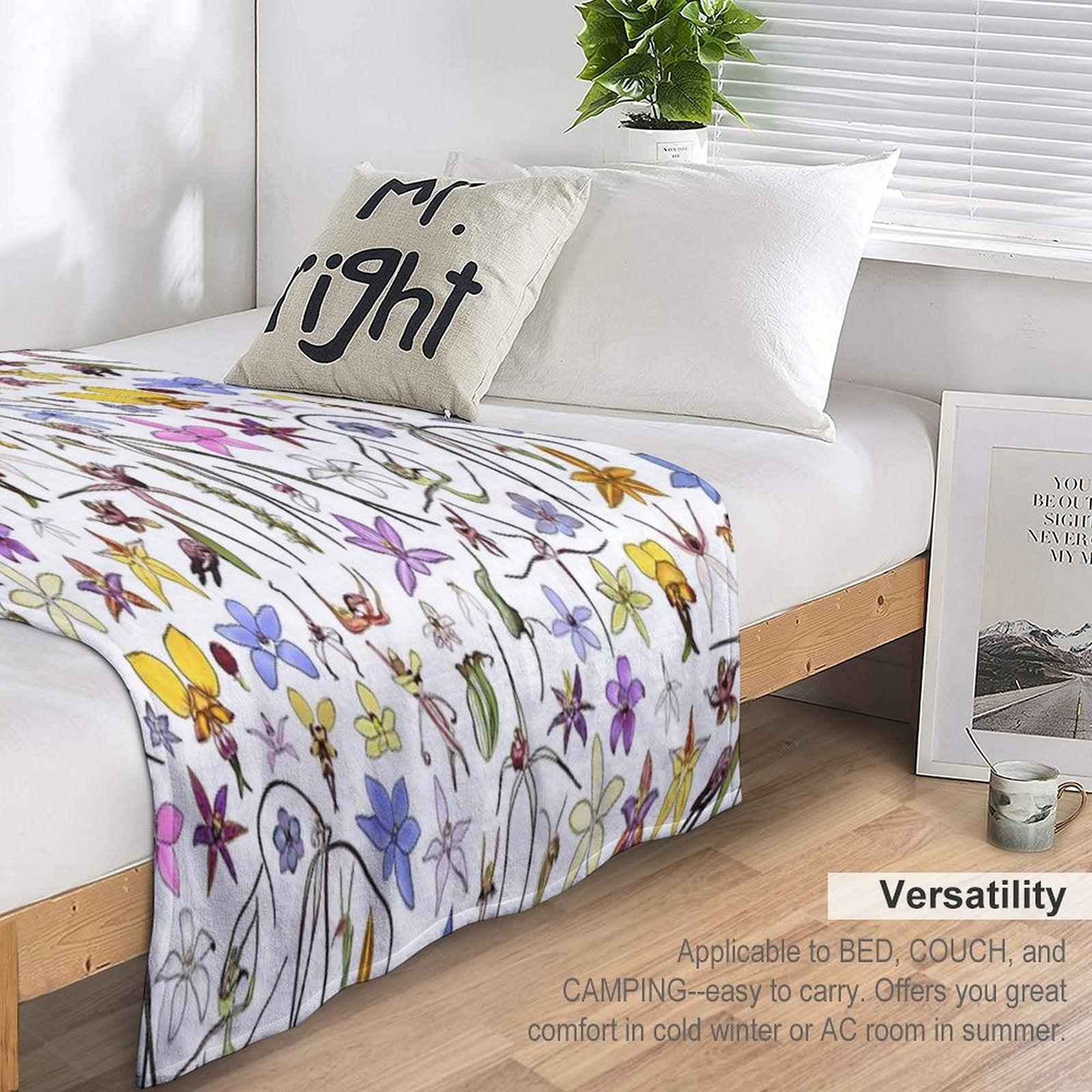 Australian Orchids Throw Blanket