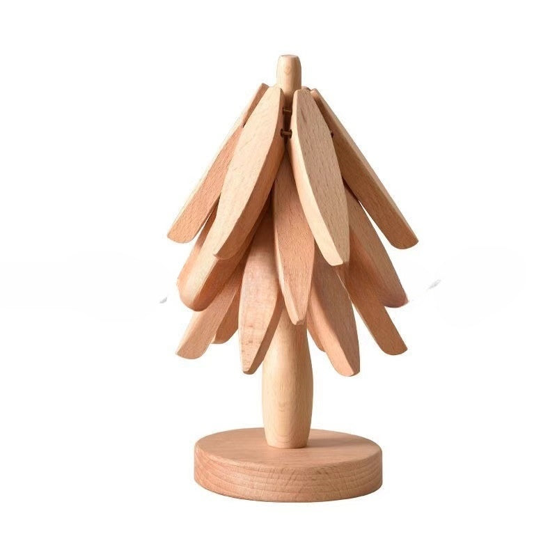 Wooden Creative Walnut Tree Solid Wood Insulation Mat Christmas Tree Insulation Table Mat Household Cup Mat Sand Pot Mat