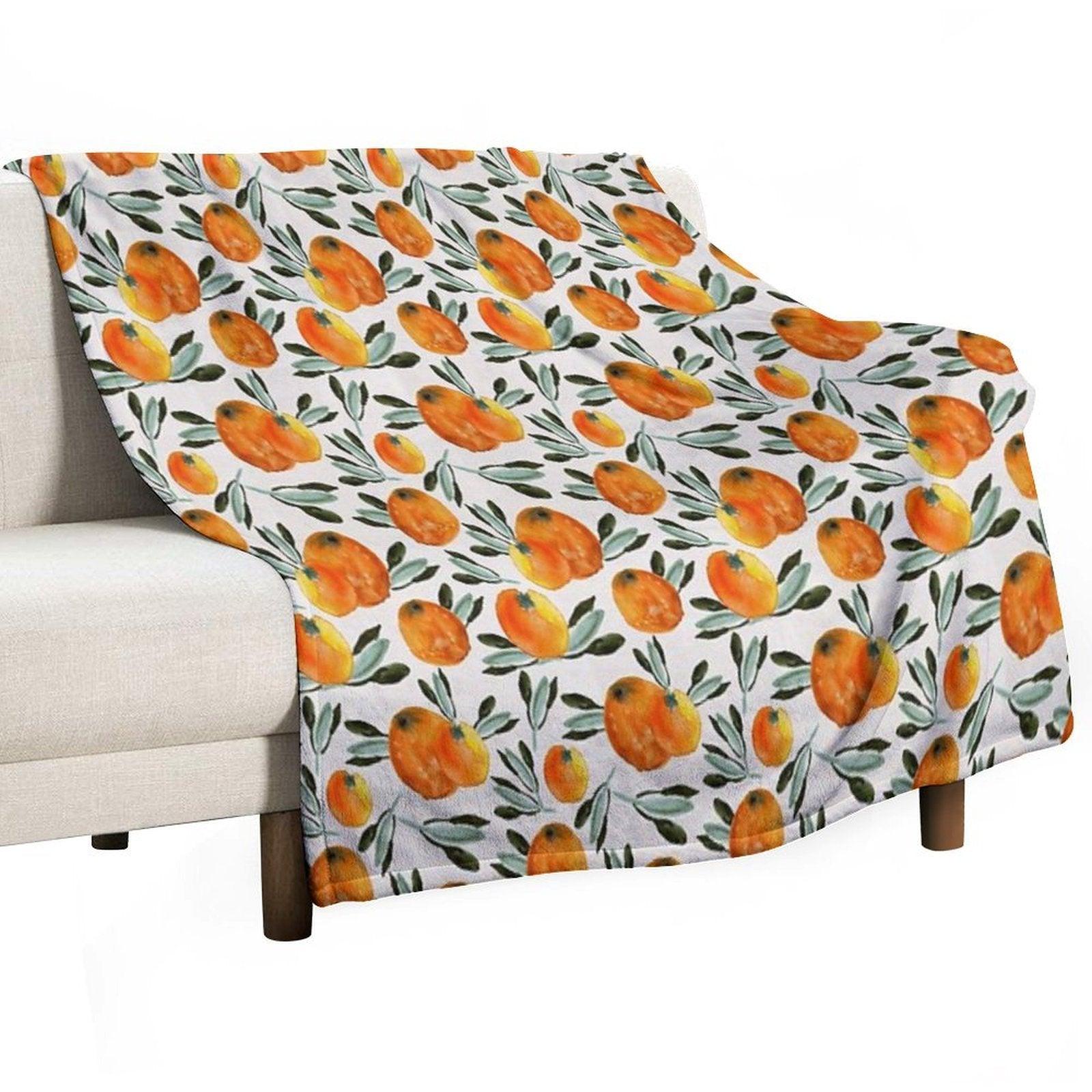 Sunny Orange Throw Blanket