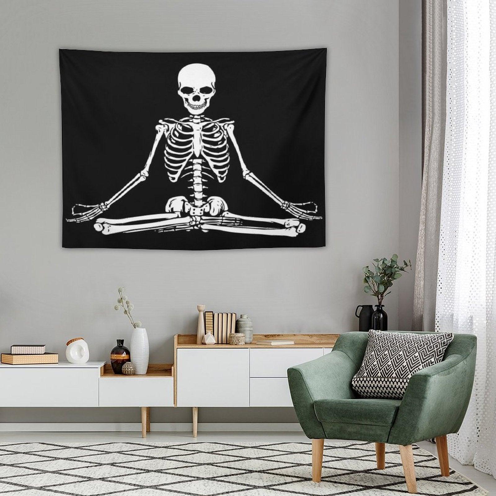 Meditating Skeleton Tapestry