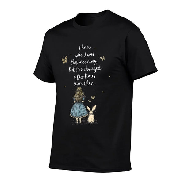 Alice in Wonderland Quote - Whimsical Fantasy Art Rabbit T-Shirt