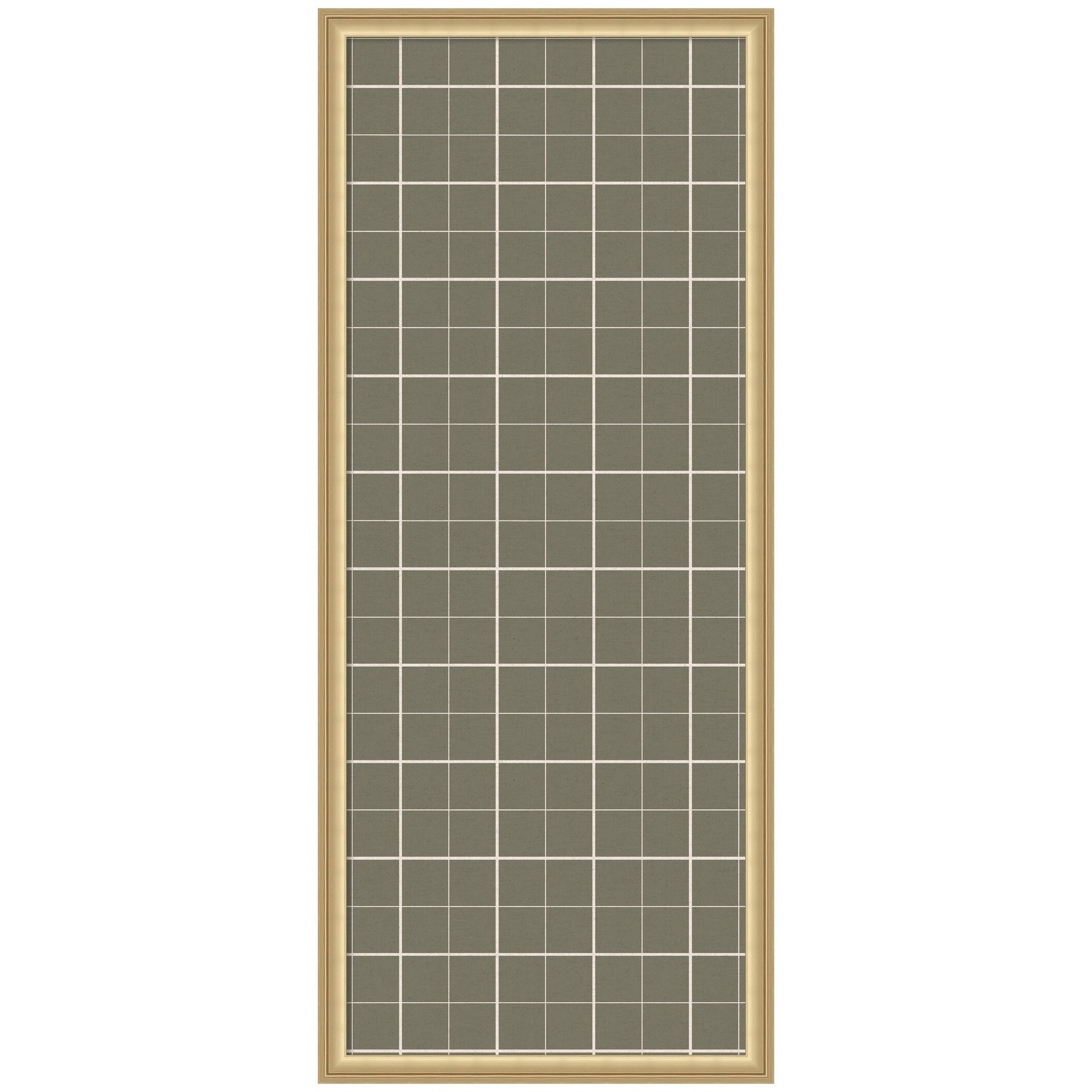 Framed Fabric Pinboard Sage Green Plaid Wall Organization