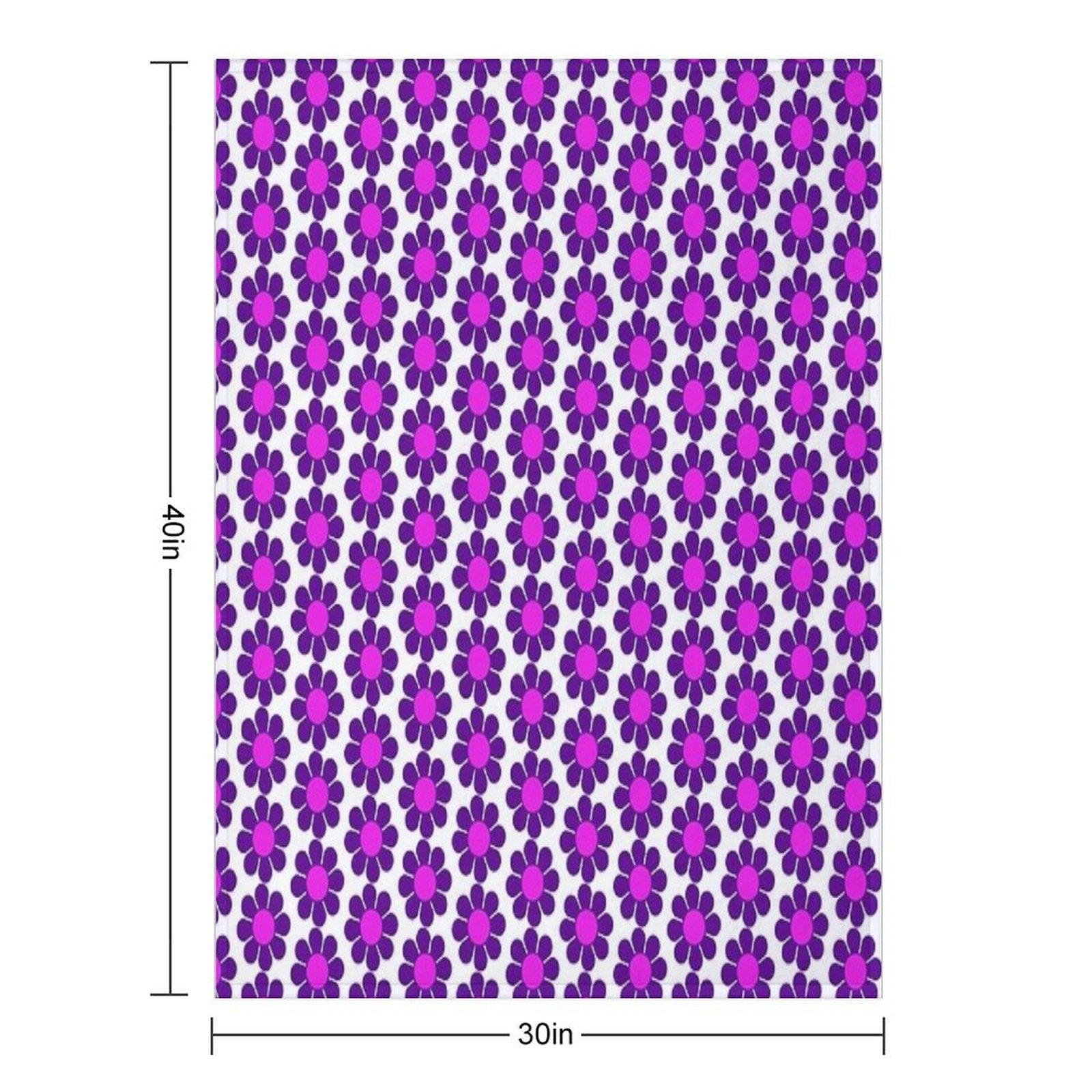 Purple Pink Hippy Flower Daisy Throw Blanket