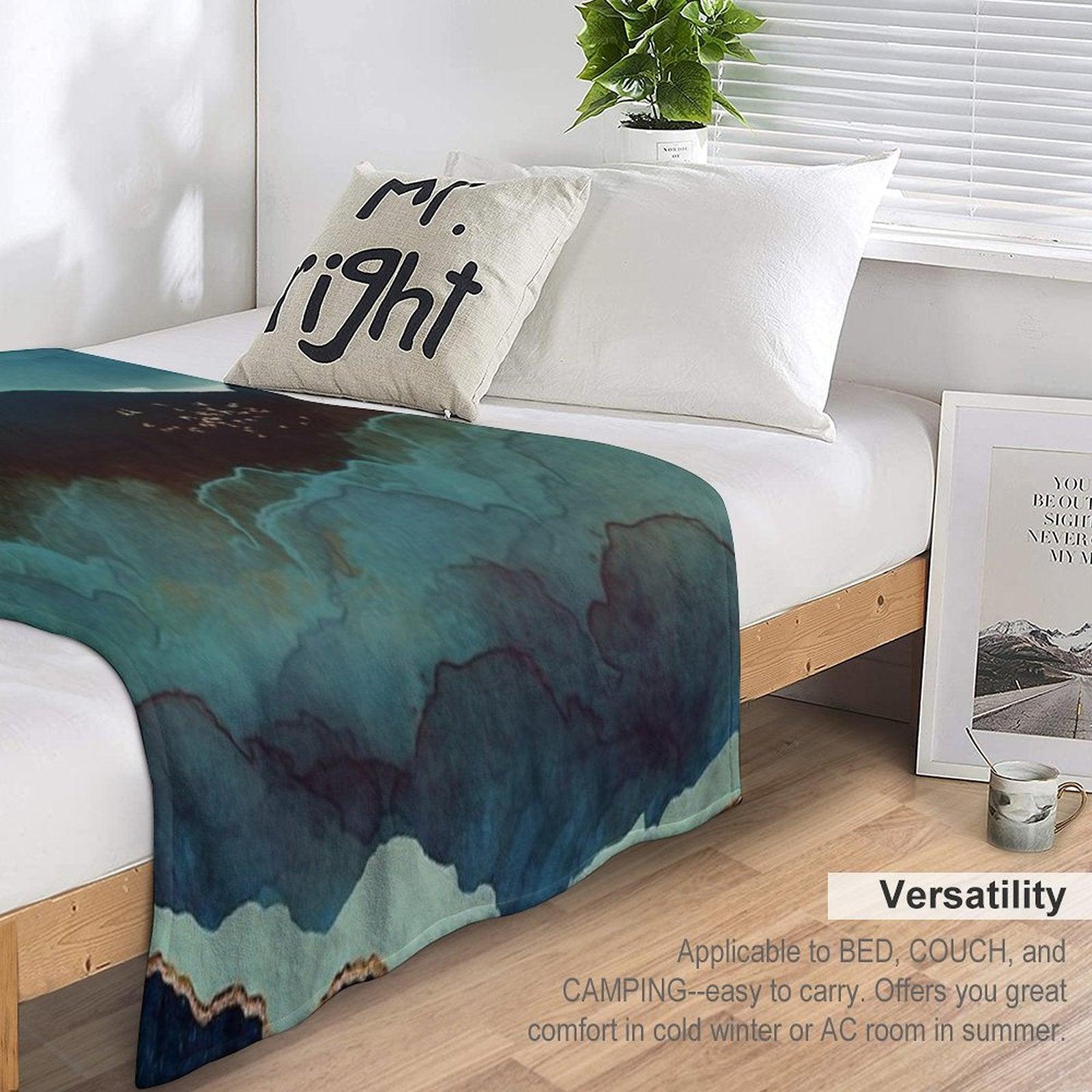 Indigo Mountains Throw Blanket