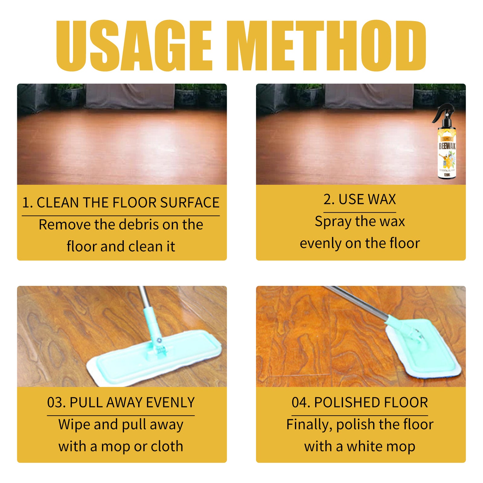 Furniture Beeswax Spray, Furniture Floor Care Polishing Waterproof Anti-Cracking Scratches Refurbished Care Wax
