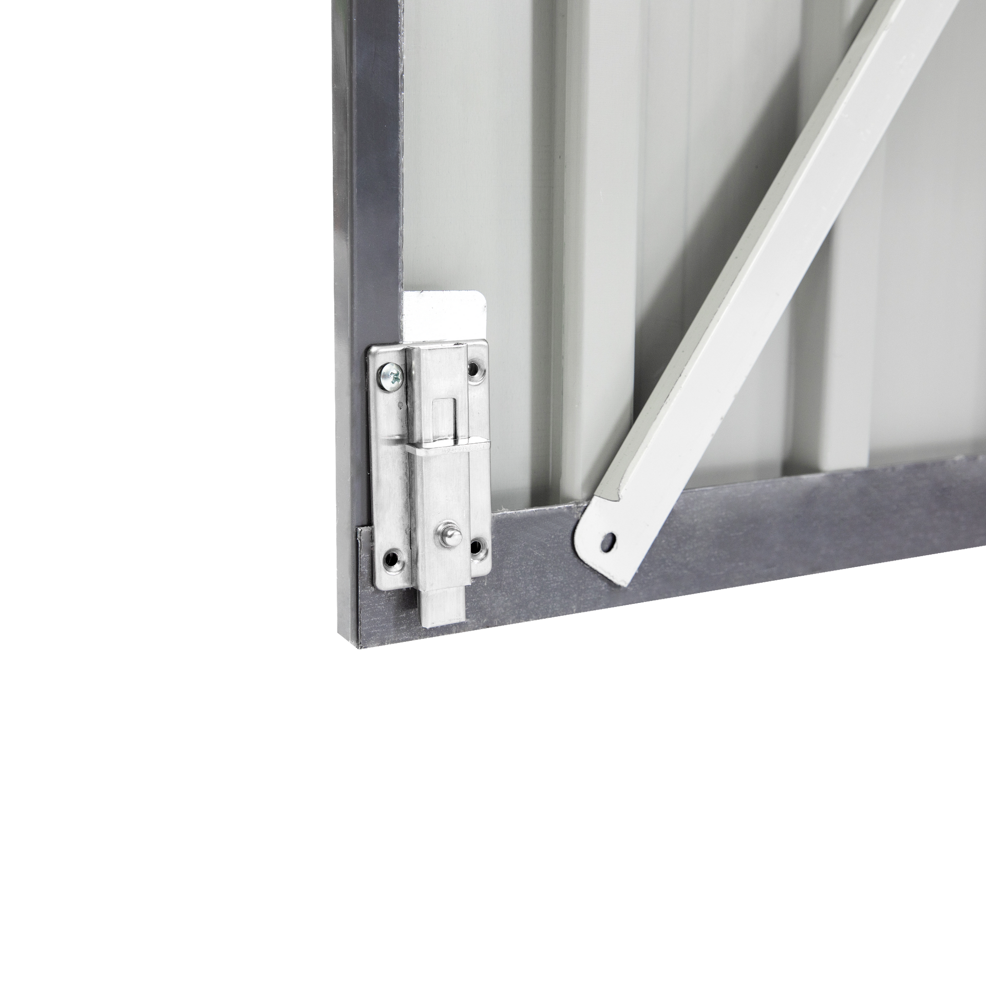 XWT014 Garden Metal Storage Shed Gray White 6x4x6ft outdoor storing tools Rainproof Hinge door version - Gifts for You 'n Me