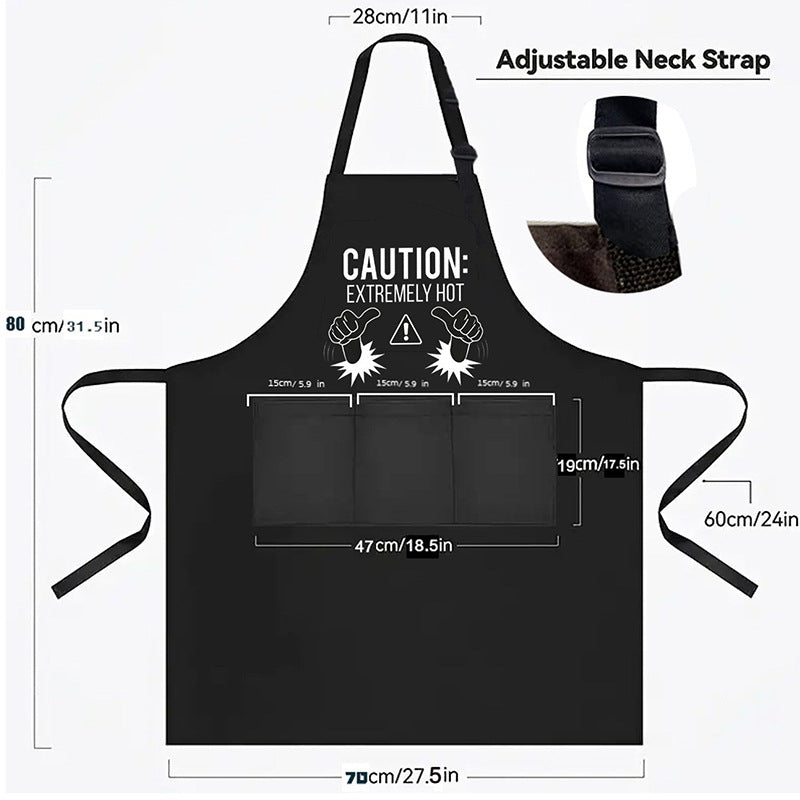 Solid color apron for kitchen and household use waterproof and oil resistant