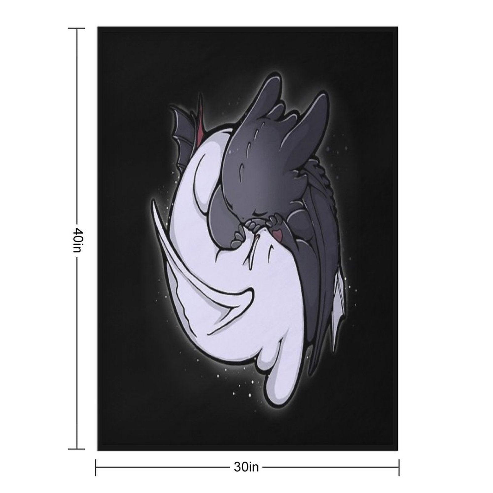 Toothless And Light Fury Hugging Throw Blanket