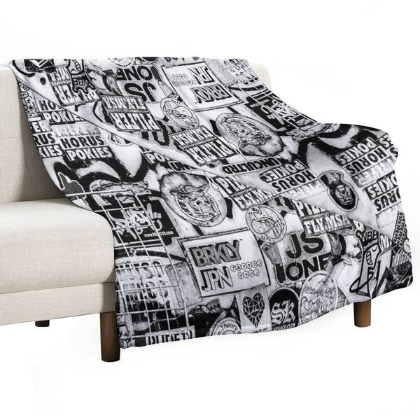 Black And White Urban Collage Print Shrink-resistant Throw Blanket