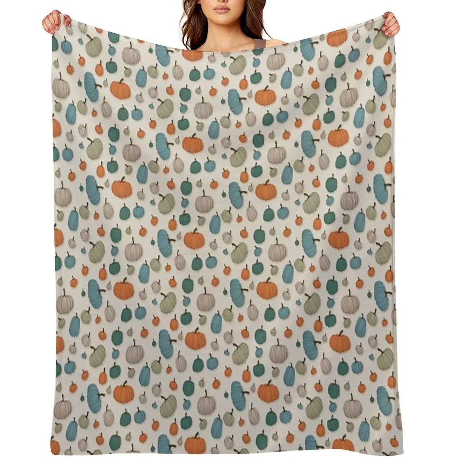 Painterly Pumpkins Throw Blanket