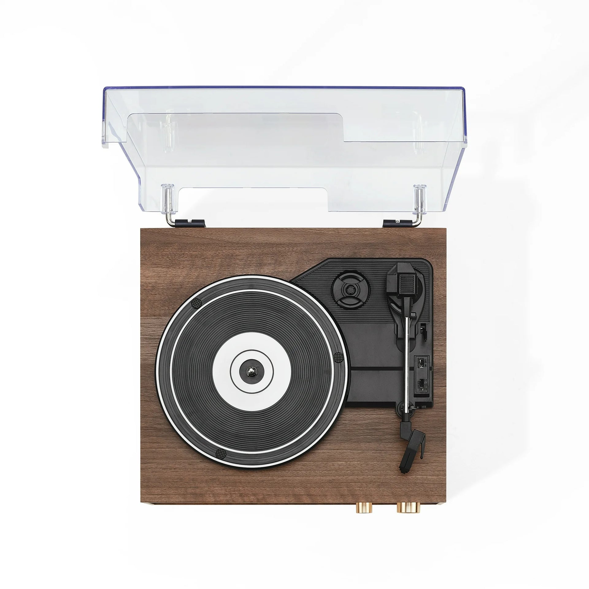 Miles Record Player with Speakers and Wireless Bluetooth - Audio Turntables - Walnut