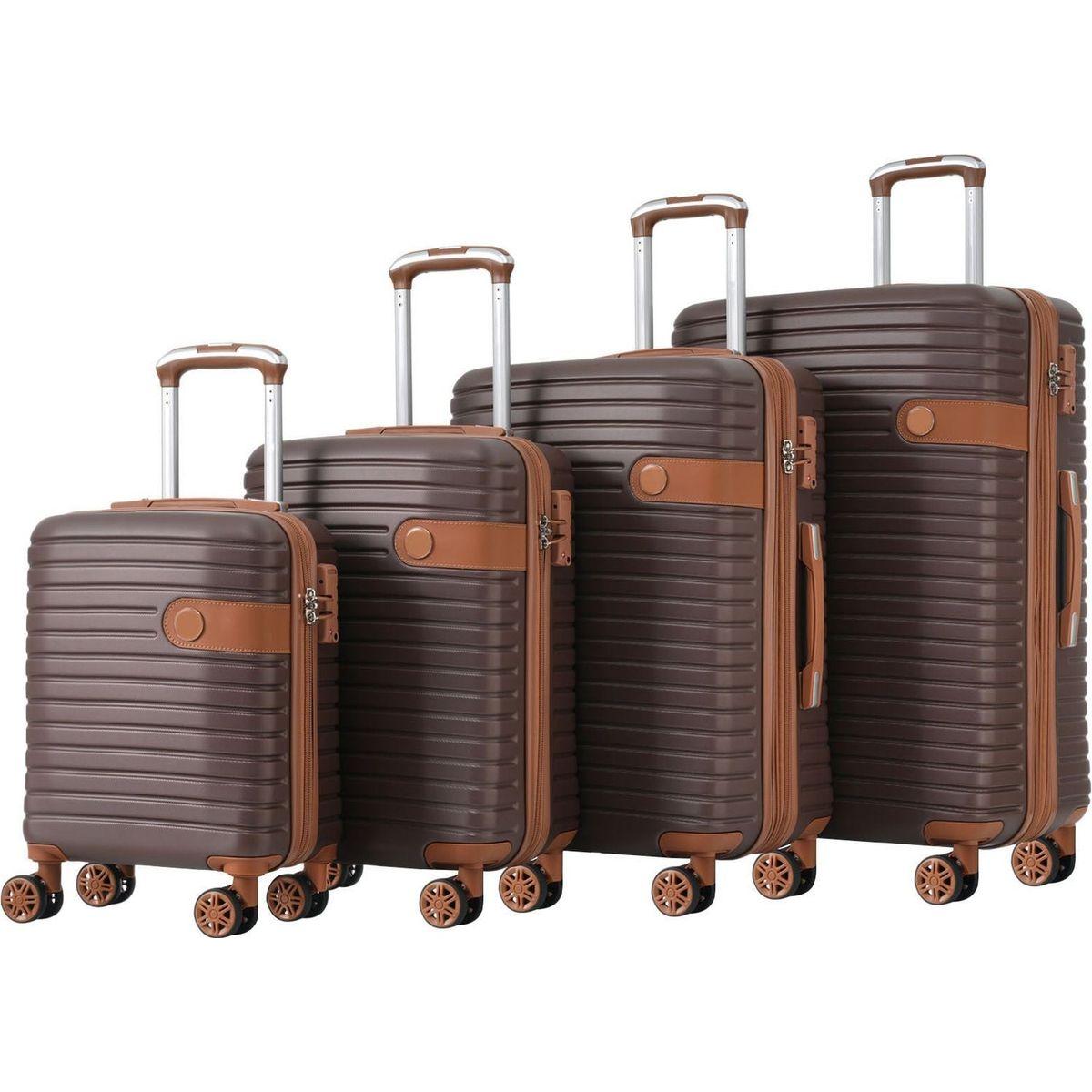4 Piece Luggage Set Suitcase Set, ABS Hard Shell Lightweight Expandable Travel Luggage with 4 Packing Cubes, TSA Lock, Spinner Wheels for Men Women(16/20/24/28)