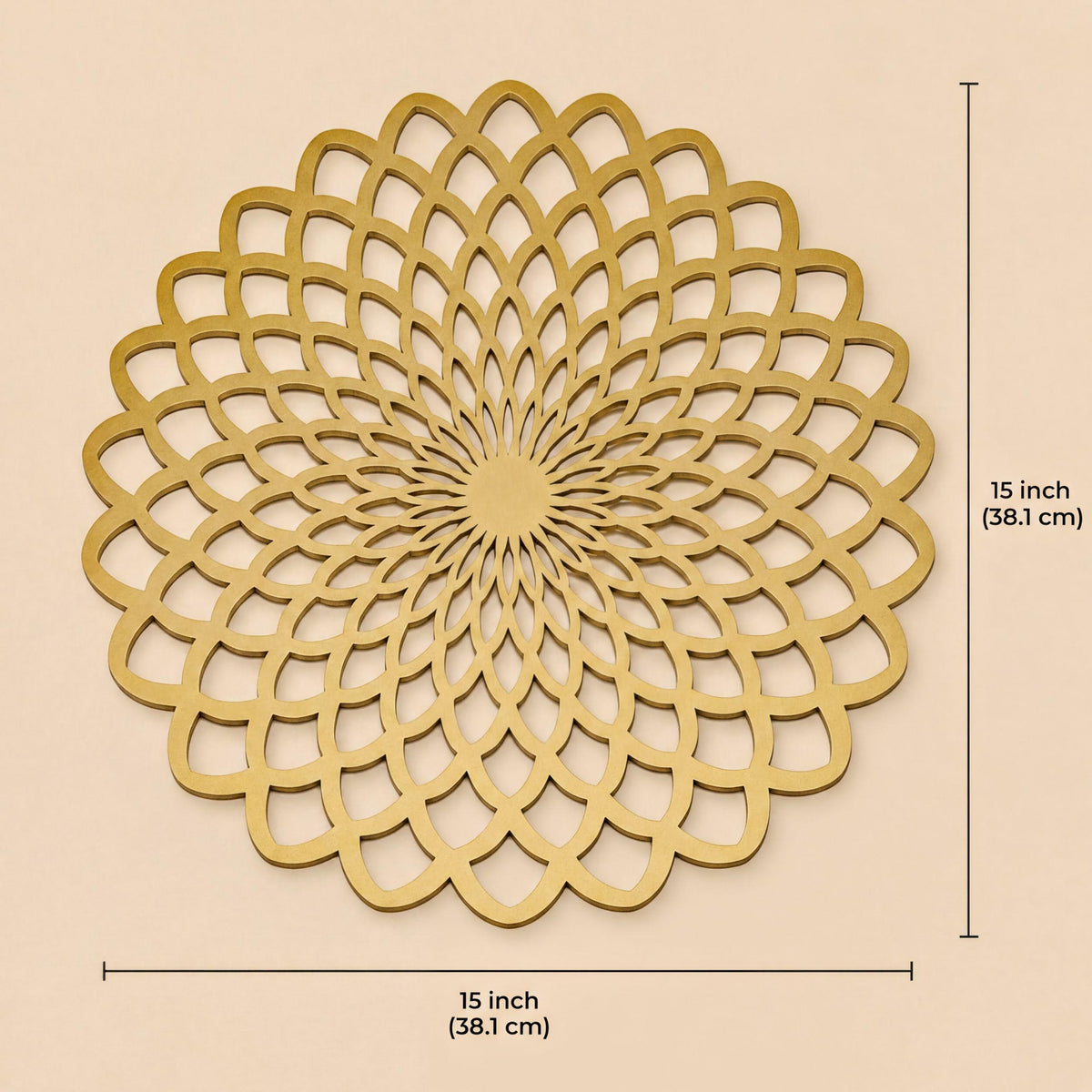 Gold Wooden Trivet - Heat Resistant MDF Wood Carved Placemats for Dining Table