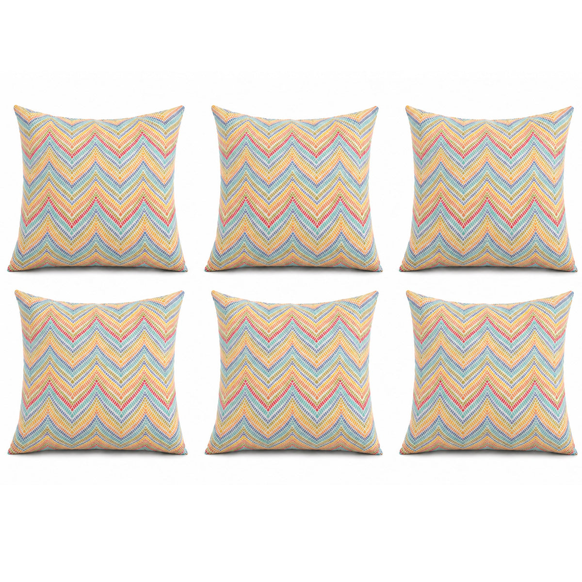 6 Pack Outdoor Pillow Covers - Water-Repellent Decorative Cushion Covers