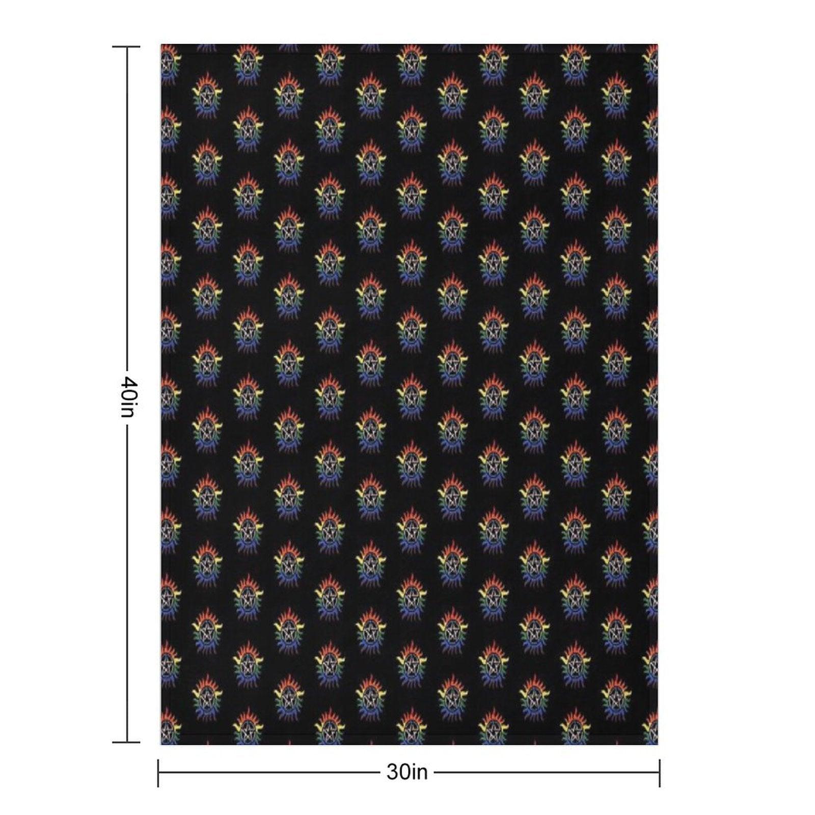 Supernatural Rainbow Pentacle Throw Blanket