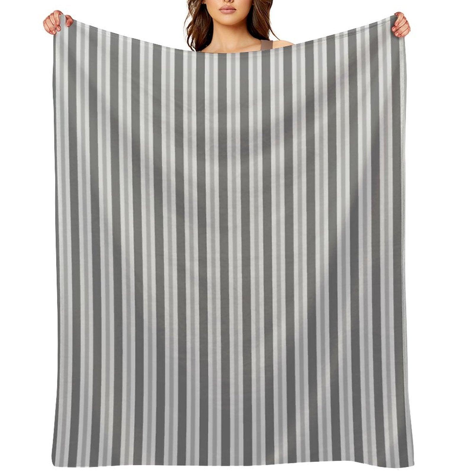 Soft Greys - Asymmetric Stripes Throw Blanket