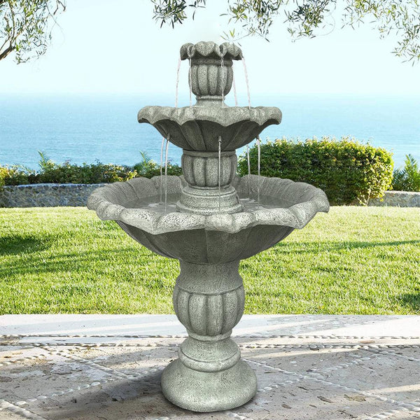 Concrete Lotus Fountain Tiered Outdoor
