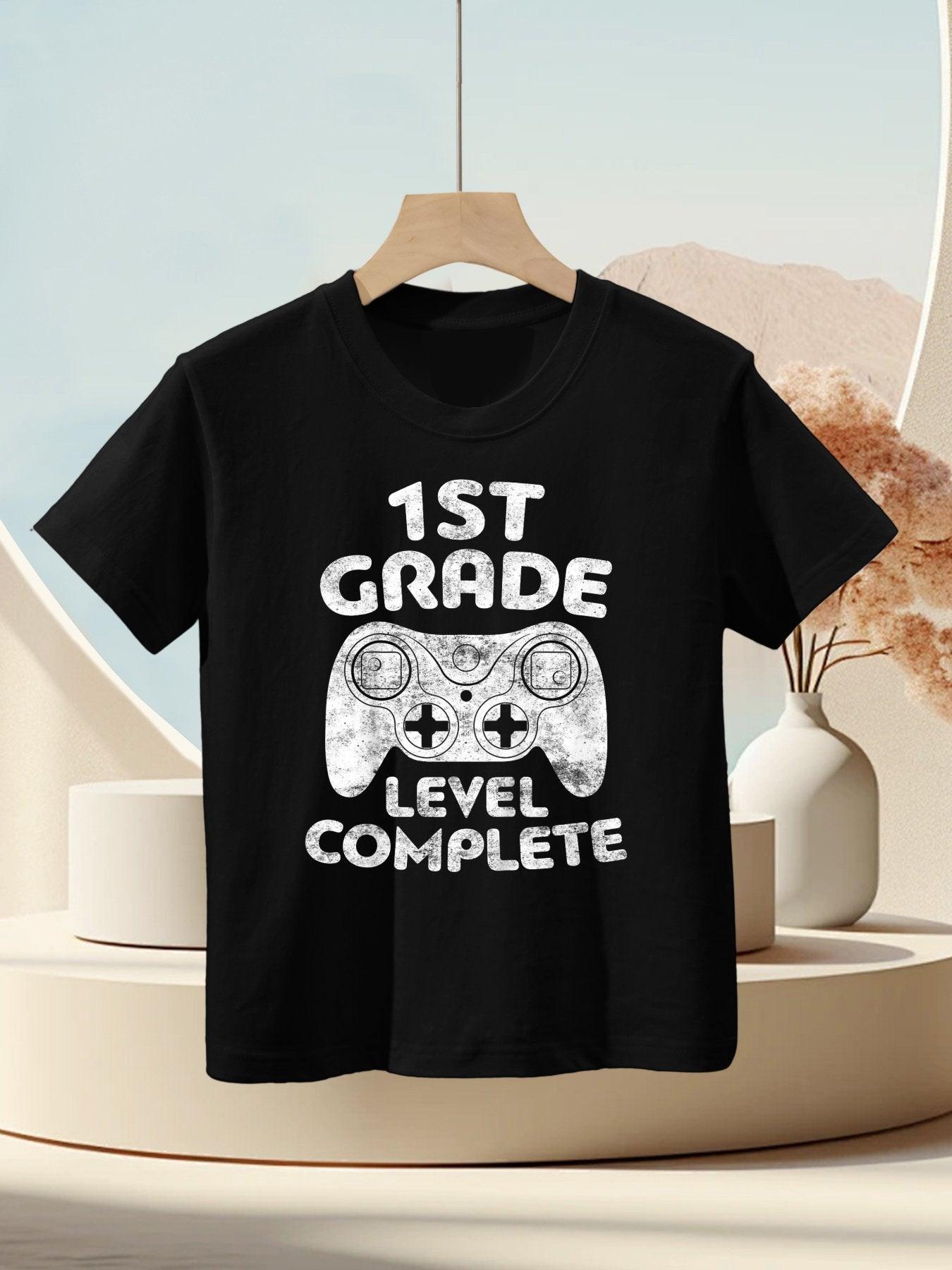 Kids 1st Grade Level Complete Video Gamer Boy Graduation Kids T-Shirt