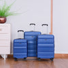 3 Piece Luggage Sets PC Lightweight & Durable Expandable Suitcase with Two Hooks, Spinner Wheels, TSA Lock, (21/25/29) Dark Blue