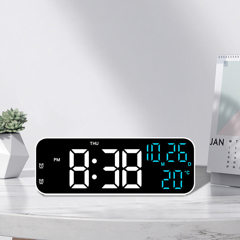 Digital Alarm Clock with Temp, Date, Week. Night Mode. Voice - controlled. 12/24H LED