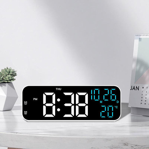 Digital Alarm Clock with Temp, Date, Week. Night Mode. Voice - controlled. 12/24H LED