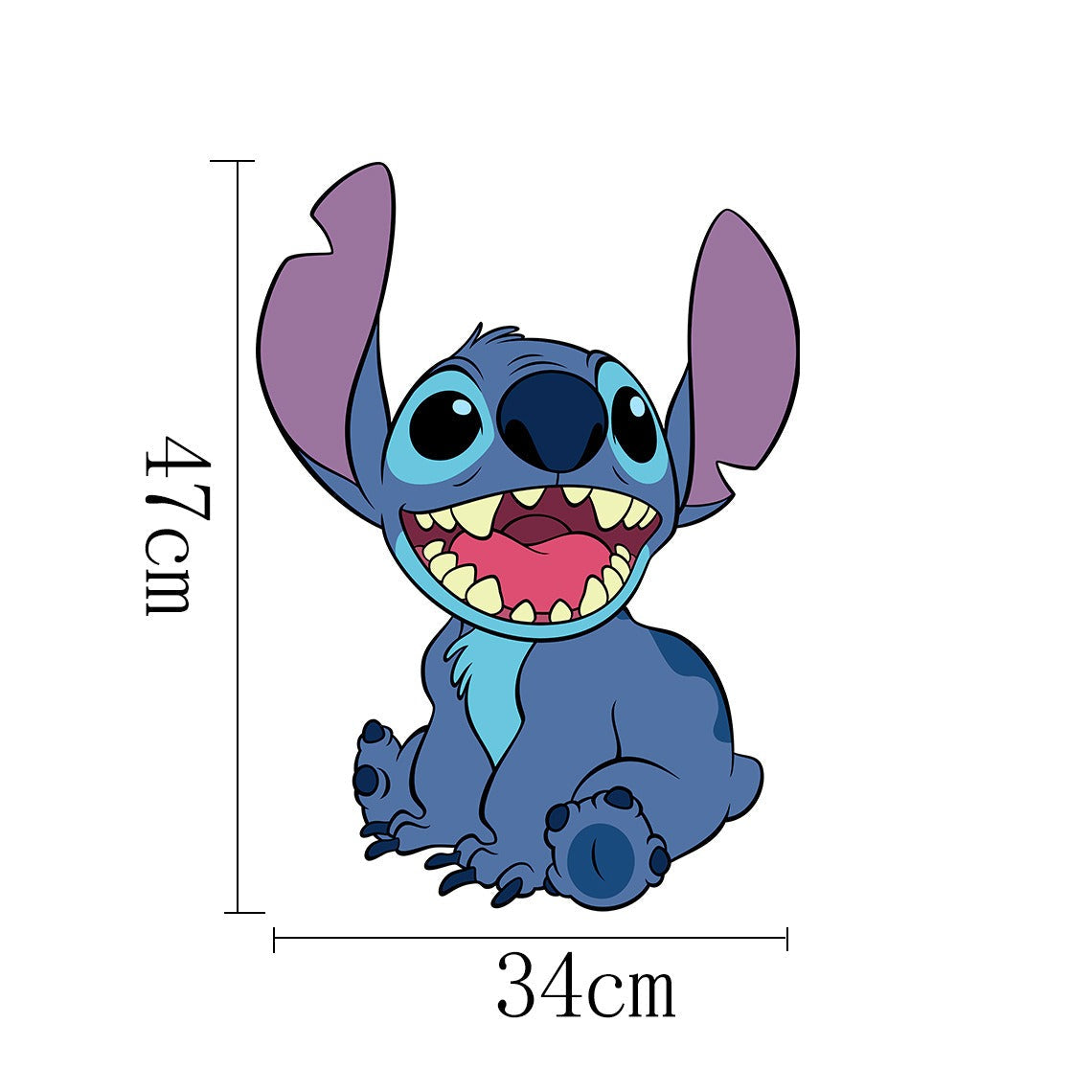 3D Broken Wall Stitch Wallpaper Children's Room Art Poster Decoration Self Adhesive Cartoon Anime Sticker Glass Door Sticker