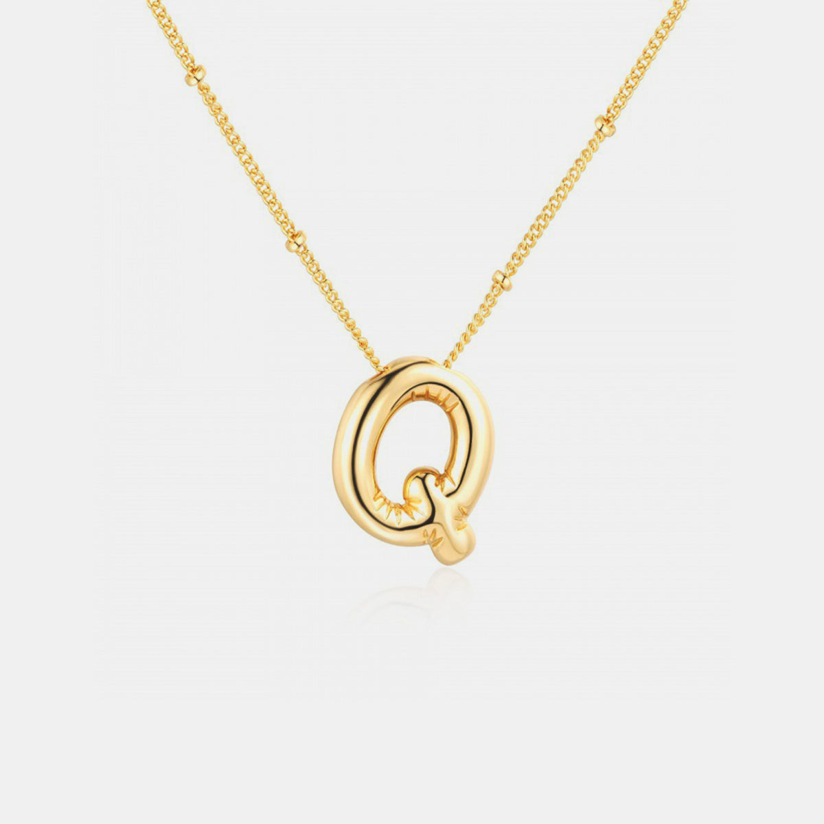Gold Initial Letter Pendant Necklace