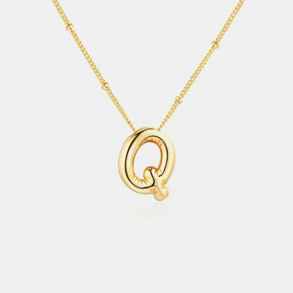Gold Initial Letter Pendant Necklace - Gifts for You 'n Me
