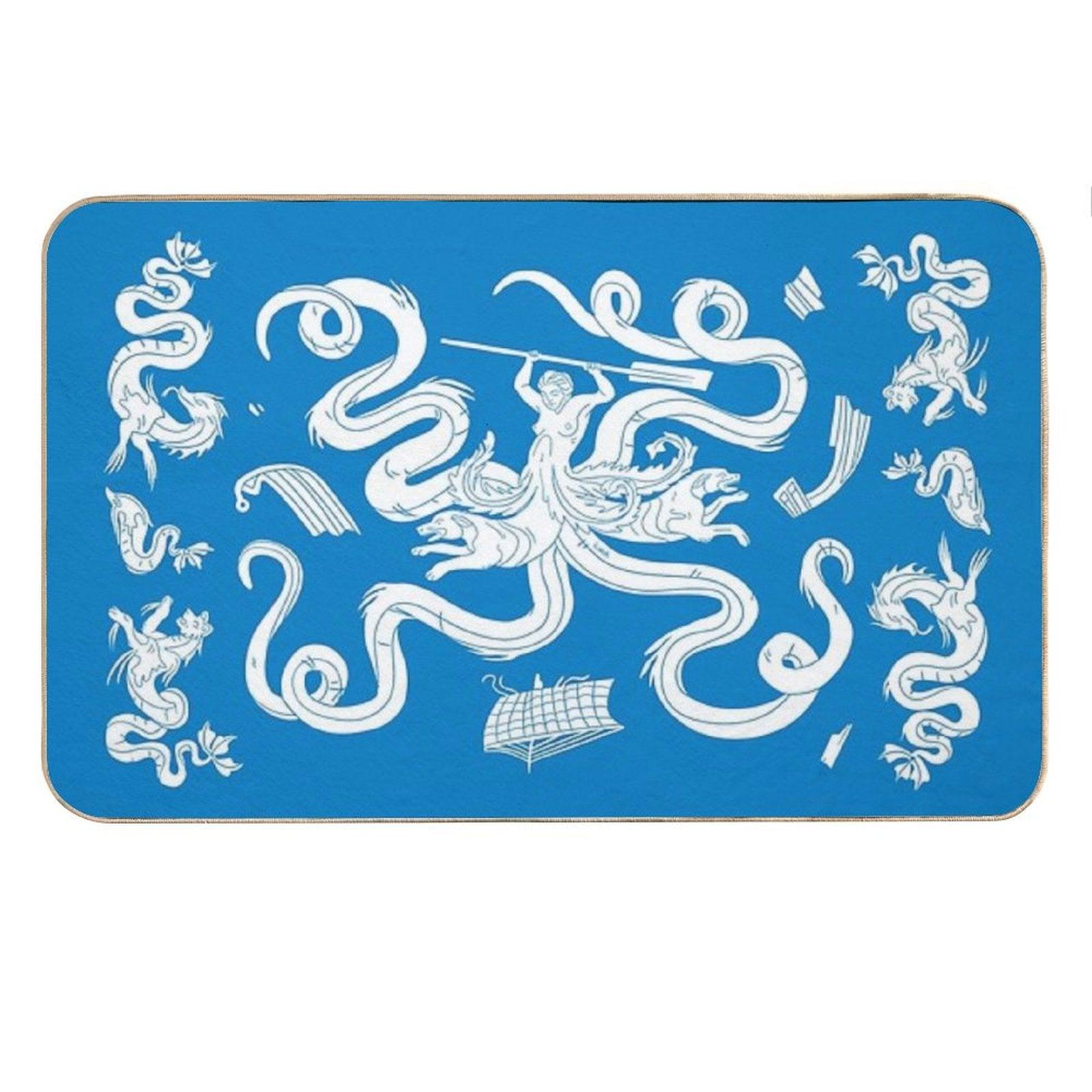 Scylla Mosaic - Blue Bath Mat