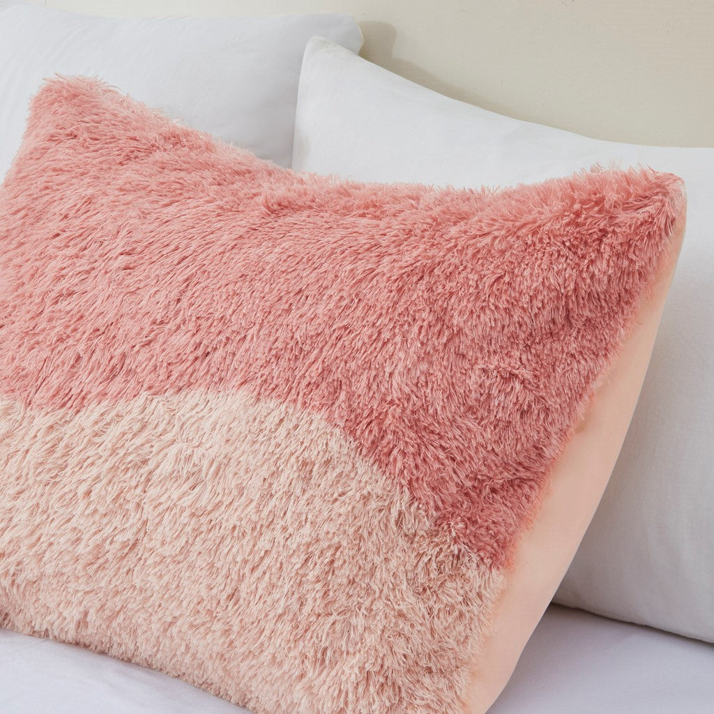 Cassie Ombre Shaggy Faux Fur Comforter Set