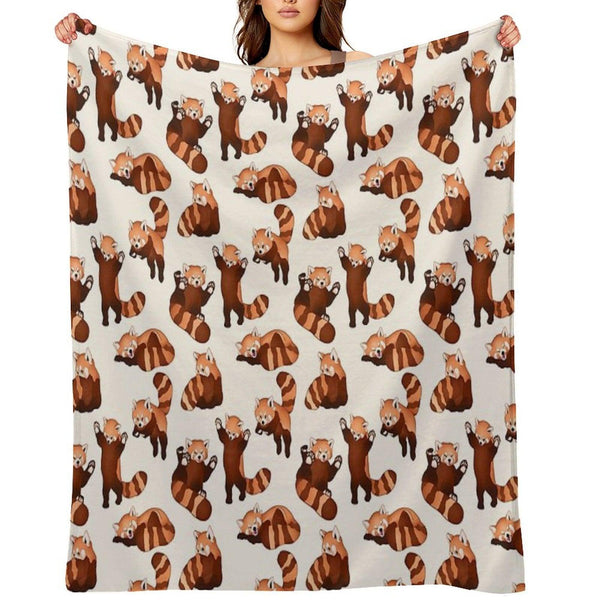 Red Panda Pattern Throw Blanket