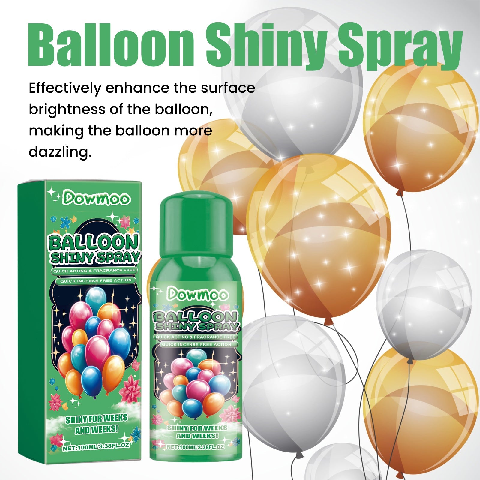 n Balloon Shiny Spray, Evenly Spray The Brightener To Enhance The Surface Brightness Of The Balloon