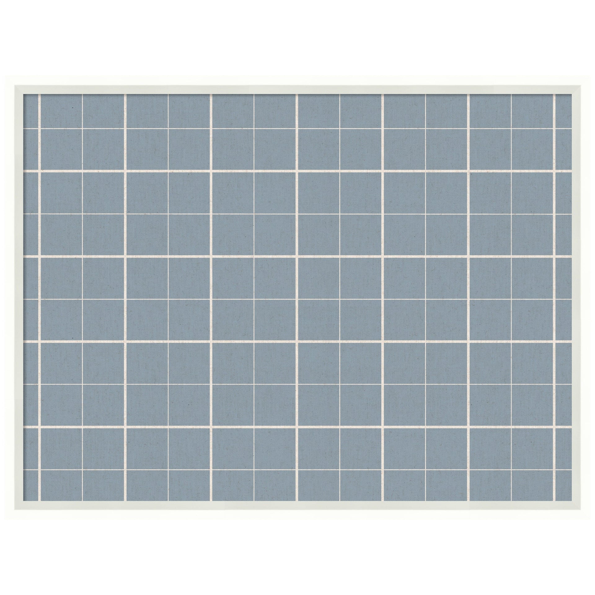 Framed Fabric Pinboard Light Blue Plaid Wall Organization