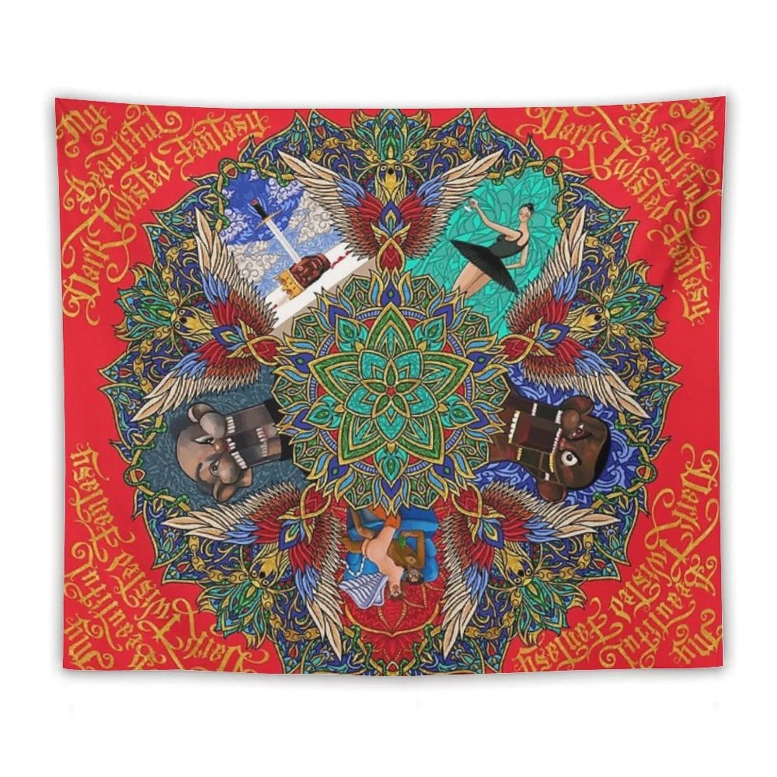 My Beautiful Dark Twisted Fantasy Mandala Tapestry