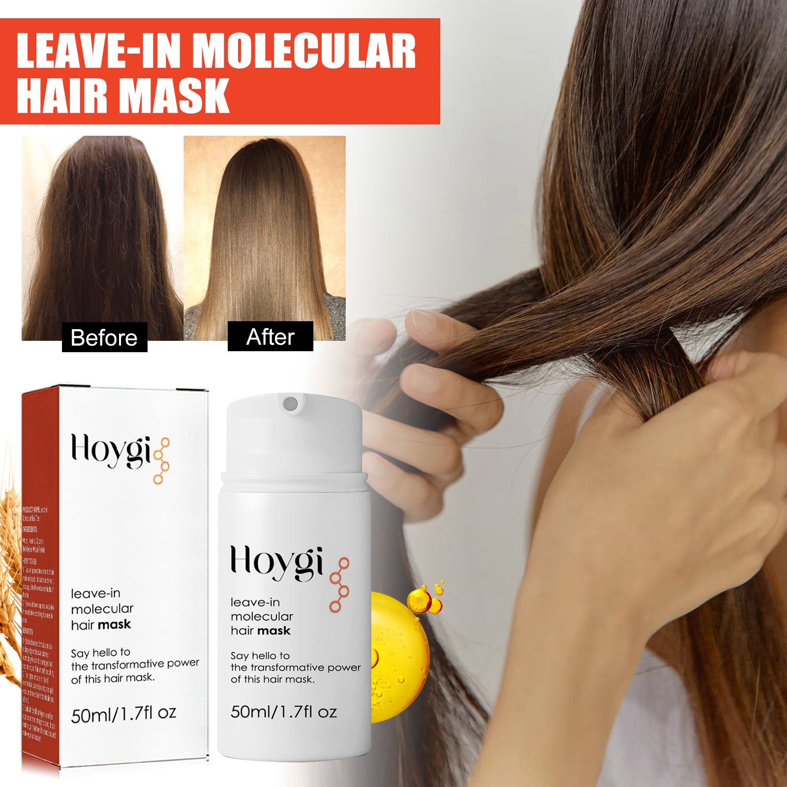 Leave-In Hair Mask, Repair The End Of Hair Damaged By Ironing And Dyeing Dry Hair, Soft And Long-Lasting Fragrance Treatment Mask