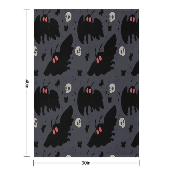 Mothman - Night Grey Throw Blanket