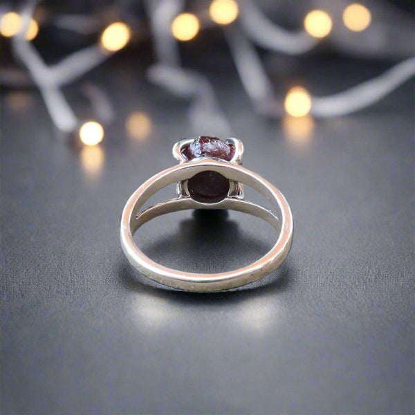 Silver Garnet Ring, A Symbol of Courage and Strength | By Blackbird & Sage