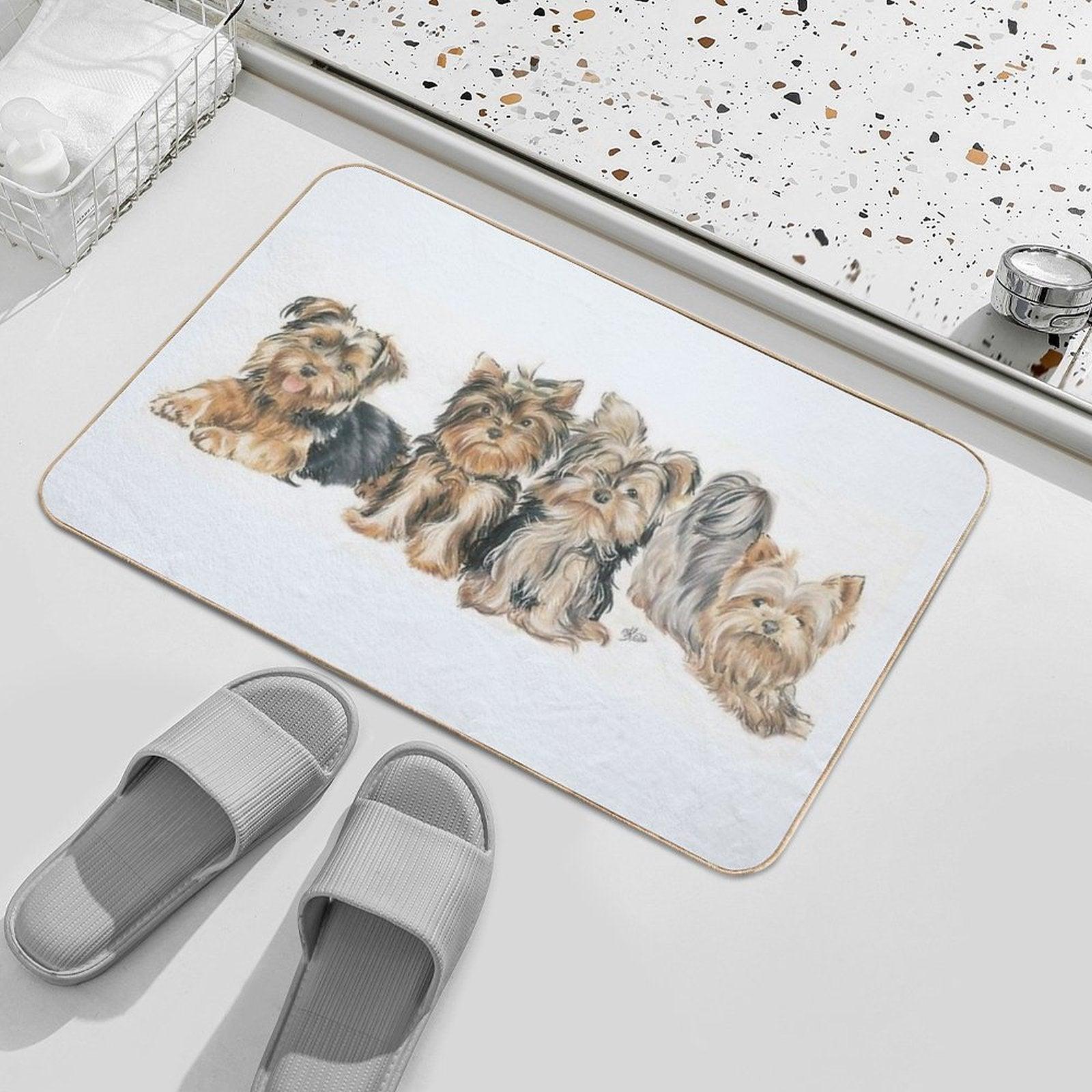 Yorkshire Terrier Puppies Bath Mat
