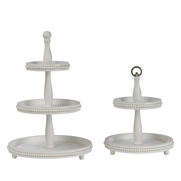 3 Tier Wooden Beaded Display Stand - Black & White