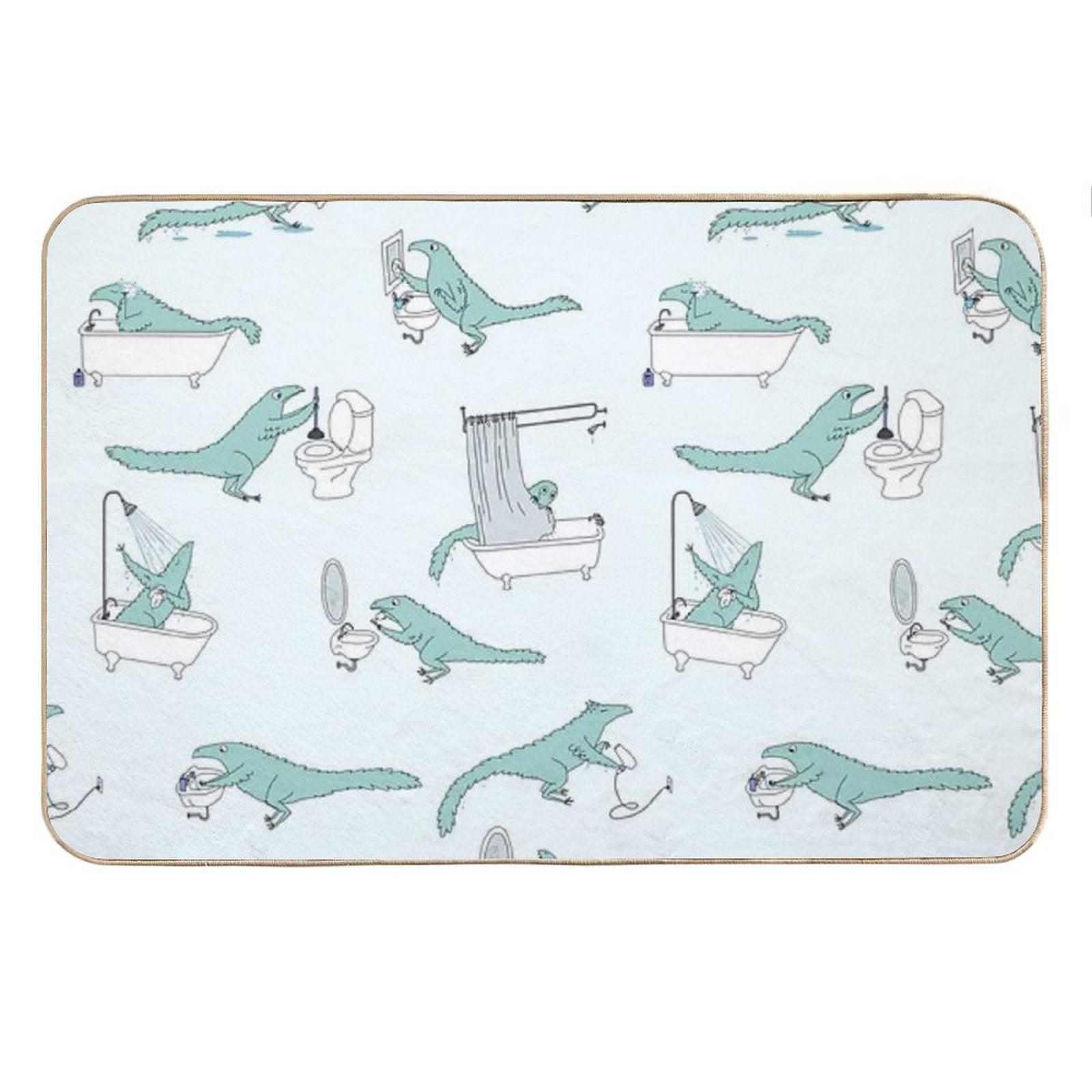 Bathroom Dinosaur Pattern Bath Mat